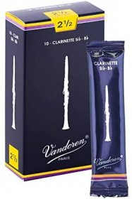 Vandoren CR1025 Traditional Bb Clarinet Reeds, Box of 10, Strength 2.5