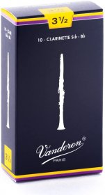 Vandoren CR1035 Traditional Bb Clarinet Reeds, Box of 10, Strength 3.5