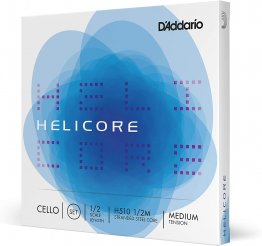D'Addario Helicore Cello String Set, 1/2 Scale, Medium Tension