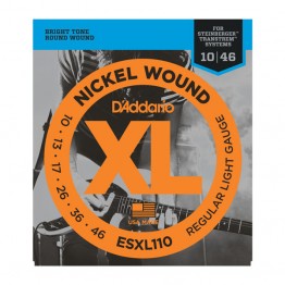 D'Addario ESXL110 Nickel Wound, Reg Light, Double Ball End, 10-46