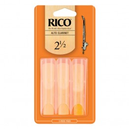 Rico Reeds RDA0325 Alto Clarinet Reeds 3-Pack, Strength 2.5