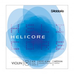 D'Addario H310 4/4M Helicore Violin String Set, 4/4 Scale, Medium