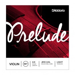 D'Addario J810 4/4L Prelude Violin String Set, 4/4 Scale, Light