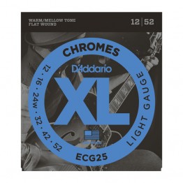 D'Addario ECG25 Chromes Flat Wound, Light, 12-52
