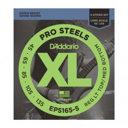 D'Addario Electric Bass EPS165-5 ProSteels Long Scale 5-String 45-135