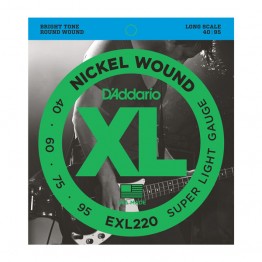 D'Addario EXL220 Nickel Wound Bass, Super Light, 40-95, Long Scale