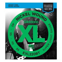 D'Addario EXL220BT Nickel Wound, Balanced Tension Super Light, 40-95