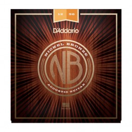 D'Addario NB1256 Nickel Bronze Acoustic, Light Top / Med Bottom, 12-56