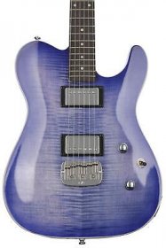 G&L Tribute ASAT Deluxe Carved Top Electric Guitar, Bright Blueburst