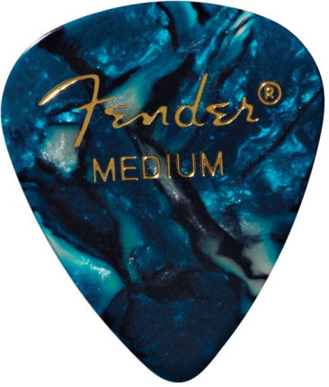 Fender 351 Shape Premium Celluloid Picks, Ocean Turquoise, Medium, 12-Pack