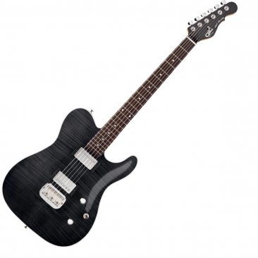 G&L Tribute ASAT Deluxe Carved Top Electric Guitar, Trans Black