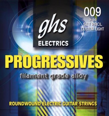 GHS PRCL Progressives Roundwound Custom Light Electric Guitar, 9-46