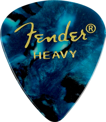 Fender 351 Shape Premium Celluloid Picks, Ocean Turquoise, Heavy, 12-Pack