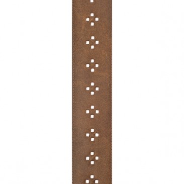 Planet Waves 25PRF02 Vented Leather Guitar Strap, Brown Diamonds