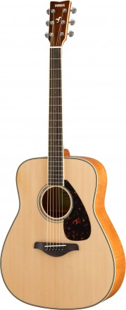 Yamaha FG840 Natural Folk Acoustic Guitar, Flame Maple