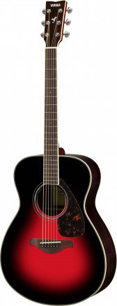Yamaha FS830 DSR Natural Small Body Acoustic Guitar, Dusk Sun Red