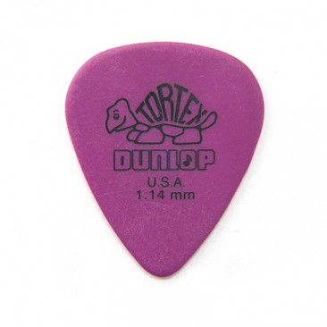Dunlop 418P1.14 Tortex Standard 1.14mm Purple Guitar Picks 12-Pack