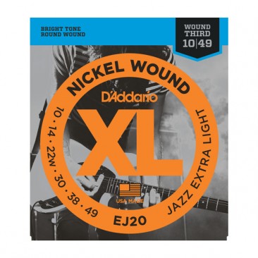 D'Addario EJ20 Nickel Wound, JazzExtra Light, 10-49