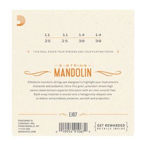 D'Addario EJ67 Nickel Mandolin Strings, Medium, 11-39