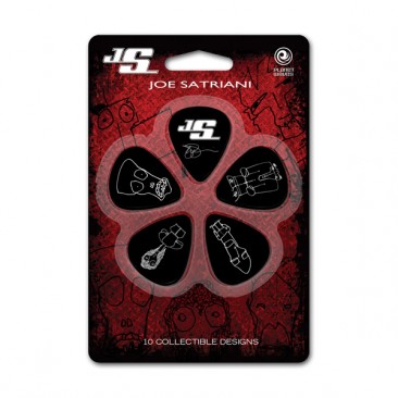 D'Addario 1CBK4-10JS Joe Satriani Guitar Picks, Black, 10 Pack, Med