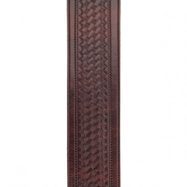 D'Addario L25W1404 2.5" Leather Strap, Embossed Weave, Brown