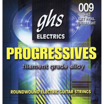 GHS PRXL Progressives Roundwound Extra Light Electric Guitar, 9-42