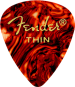 Fender 351 Shape Premium Celluloid Picks, Tortoise Shell, Thin, 12-Pack