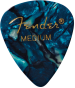 Fender 351 Shape Premium Celluloid Picks, Ocean Turquoise, Medium, 12-Pack