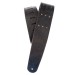Planet Waves Blasted Leather Guitar Strap, Black with Brass Rivets